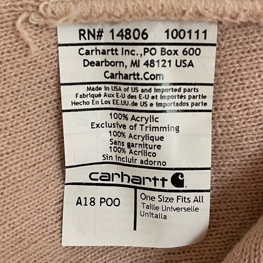 Carhartt light pink logo beanie unisex one size fits all - Picture 4 of 5